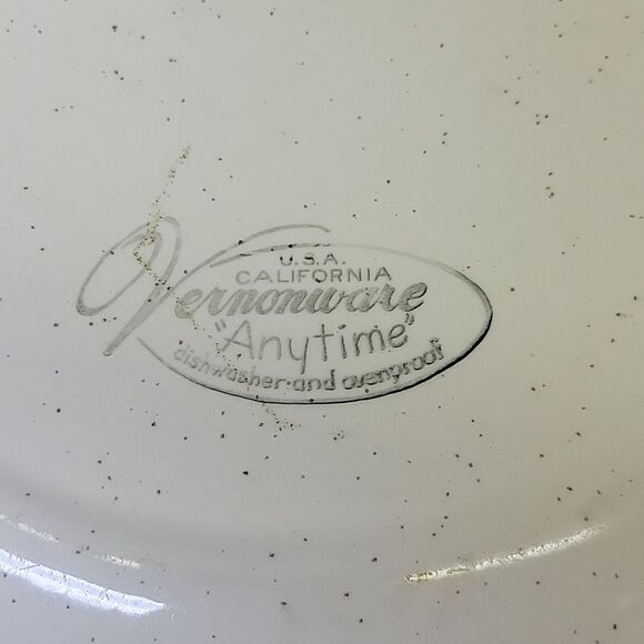 Vernon Kilns, ANYTIME Pattern, Hand Painted Vintage 10" Dinner Plates. - Picture 7 of 9